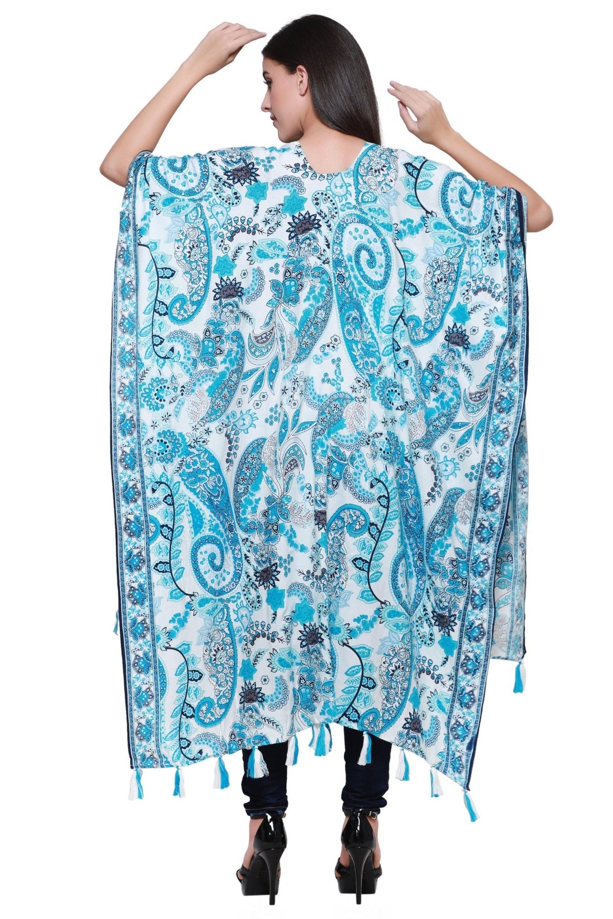 Paisley Print Beach Cover Up Kimono 22032 - Advance Apparels Inc