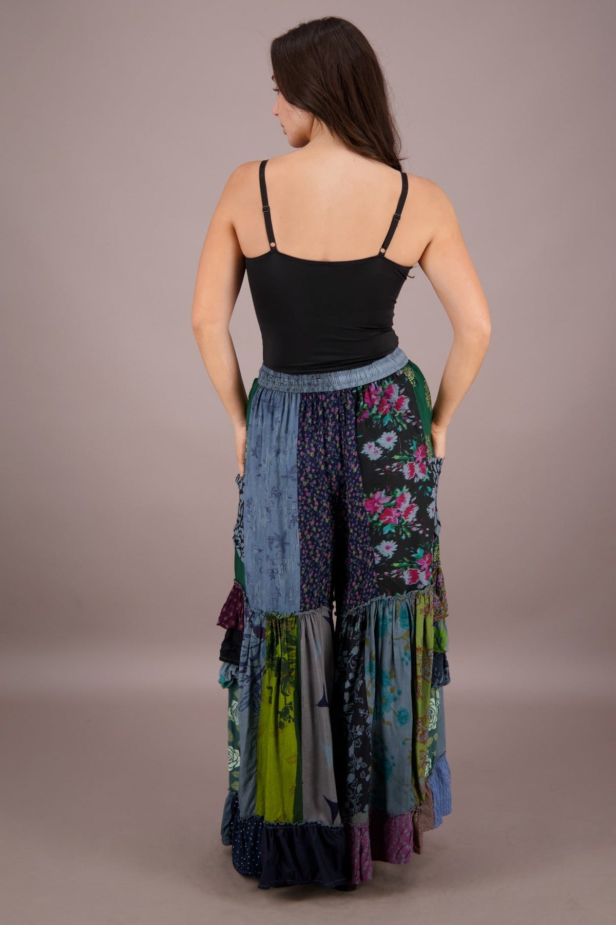 Palazzo Pants Patchwork PAT - 3272 - Advance Apparels Inc