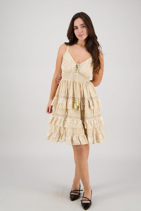Paloma Ruffle Mini Dress 25173 - Advance Apparels Inc