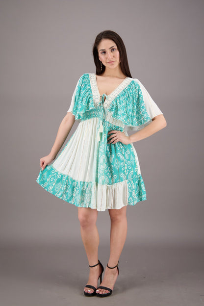 Pastel Flutter Sleeve Middy Dress 24929 - Advance Apparels Inc