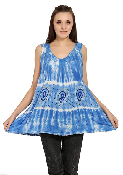 Peacock Feather Sequins Tank Top 19238 - Advance Apparels Inc