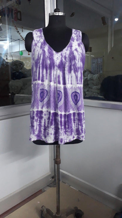 Peacock Feather Sequins Tank Top 19238 - Advance Apparels Inc