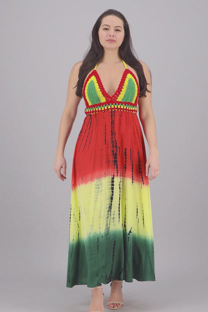 Crochet Rasta Halter Dress 194561
