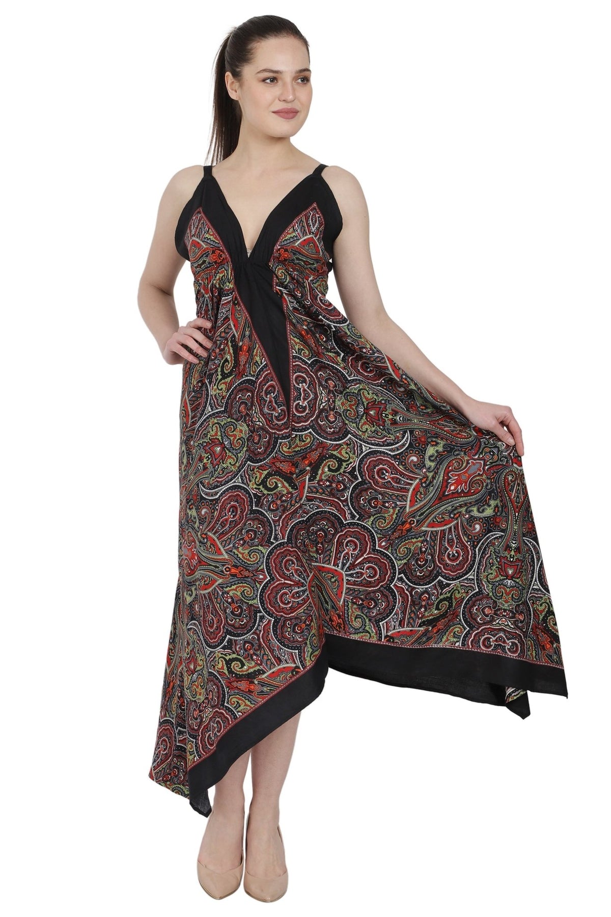 Printed Halter Top Dress PD - 9901 - Advance Apparels Inc