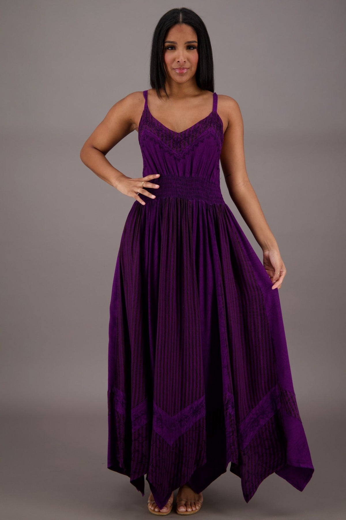Regal Flair Acid Wash Maxi Dress ADL - 24339 - Advance Apparels Inc