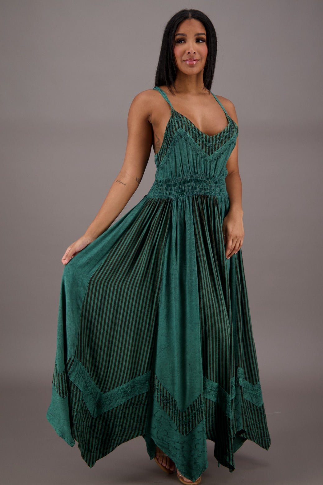 Regal Flair Acid Wash Maxi Dress ADL - 24339 - Advance Apparels Inc
