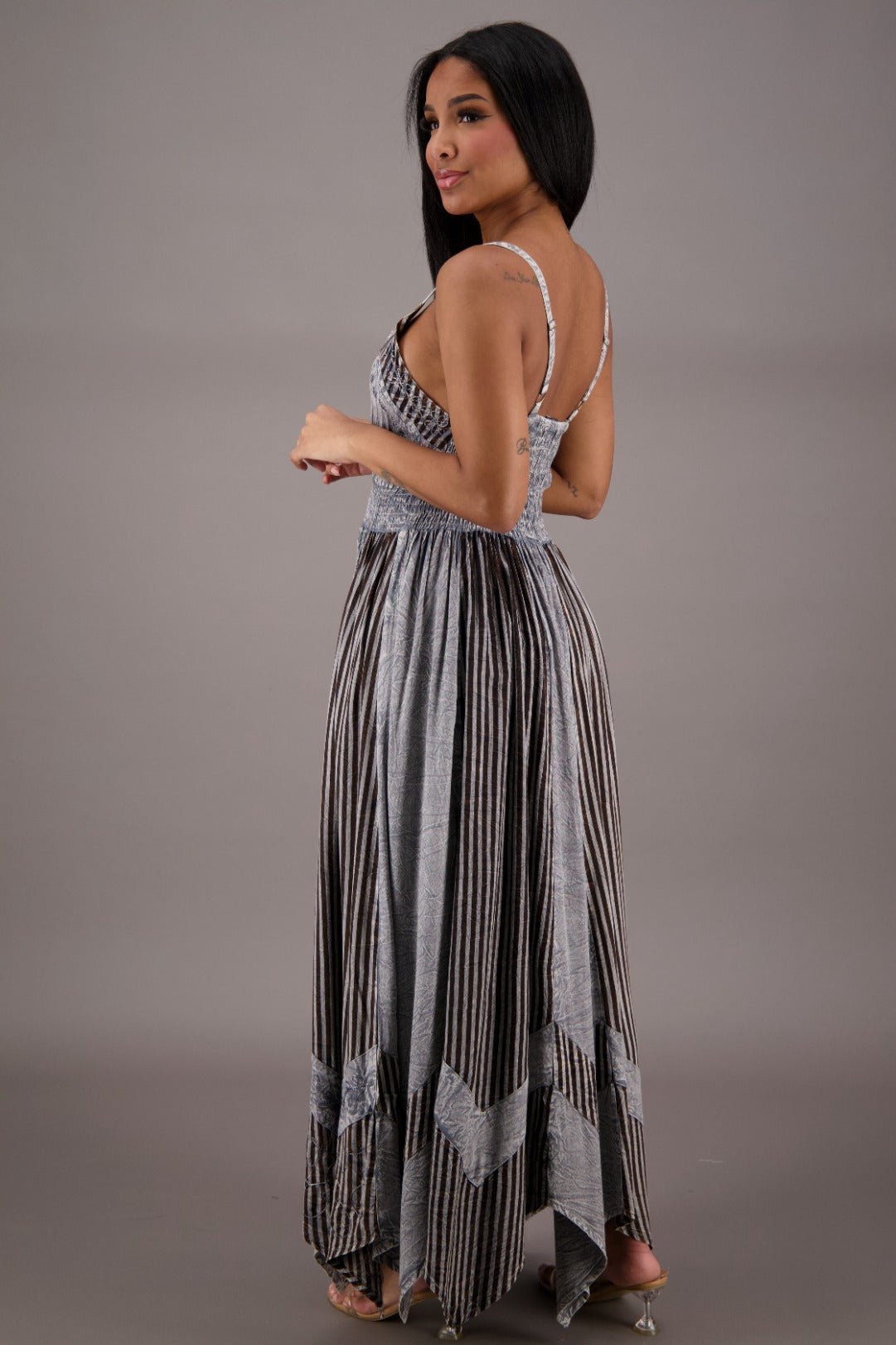 Regal Flair Acid Wash Maxi Dress ADL - 24339 - Advance Apparels Inc