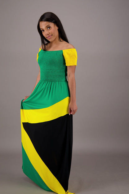Reggae Harmony Jamaican Maxi Dress J - 488 - Advance Apparels Inc
