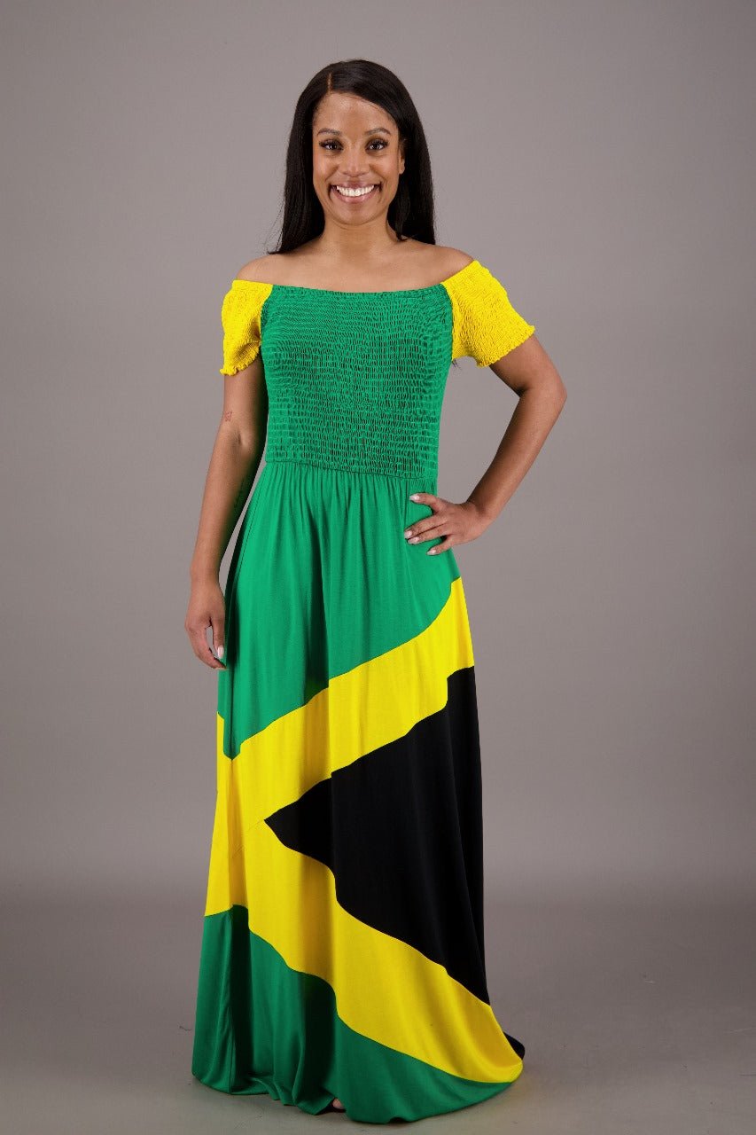 Reggae Harmony Jamaican Maxi Dress J - 488 - Advance Apparels Inc
