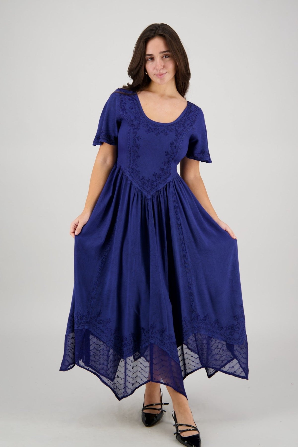 Renaissance Flutter Sleeve Dress ADL - 25327 - Advance Apparels Inc