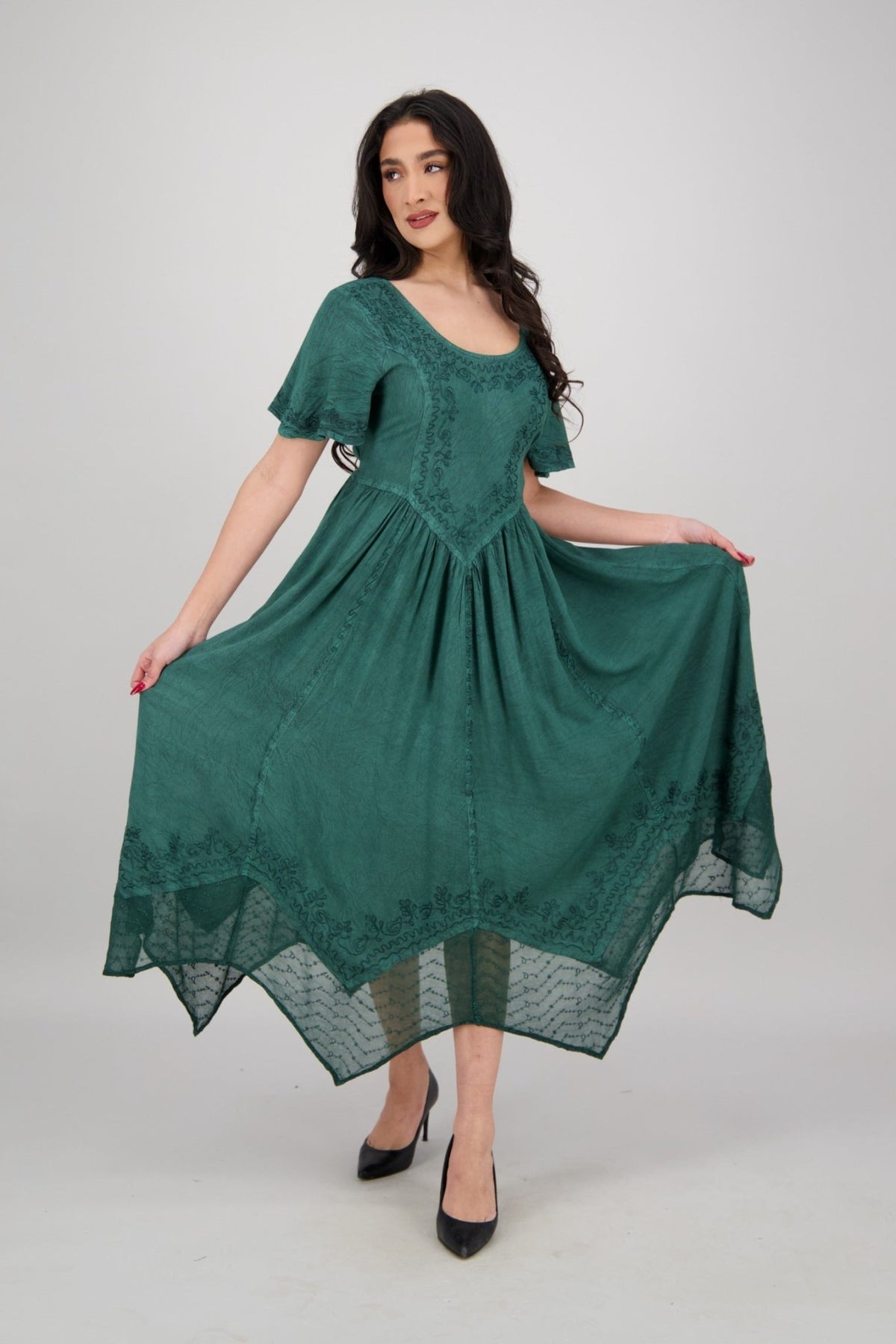 Renaissance Flutter Sleeve Dress ADL - 25327 - Advance Apparels Inc