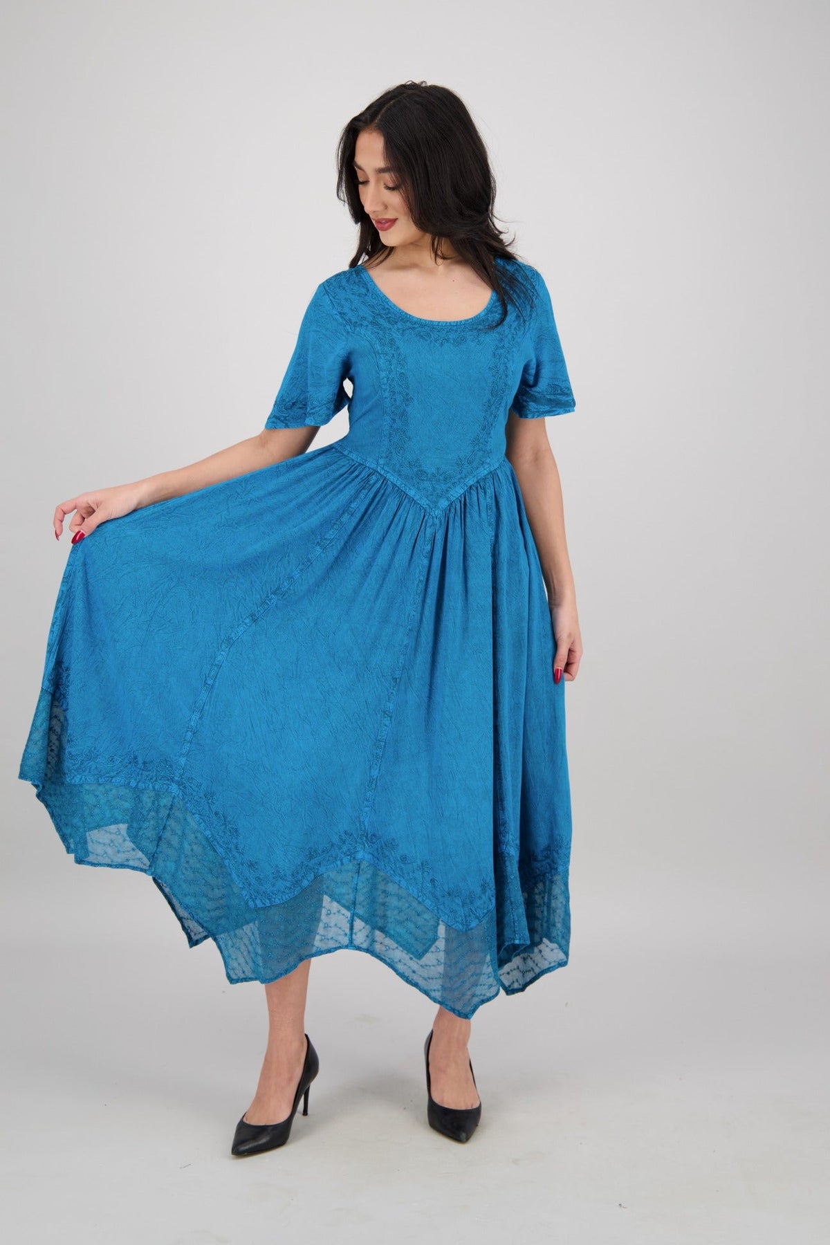 Renaissance Flutter Sleeve Dress ADL - 25327 - Advance Apparels Inc