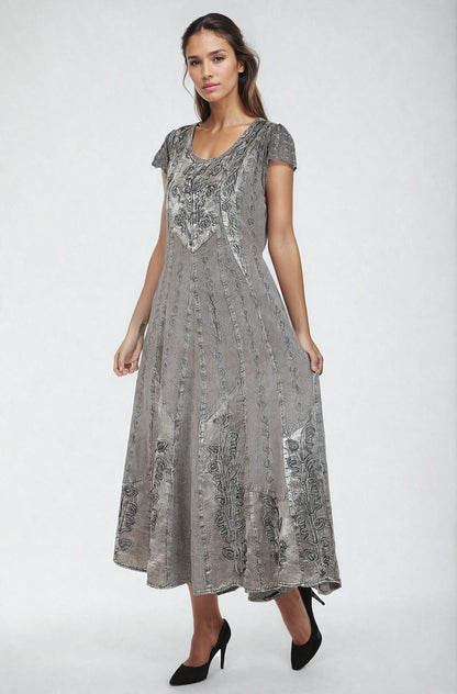 Renaissance Inspired Cap Sleeve Acid Wash Dress ADL - 20323 - Advance Apparels Inc