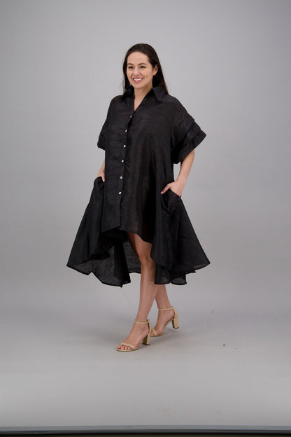 Ruffle Sleeve Button Dress AD25013 - Advance Apparels Inc