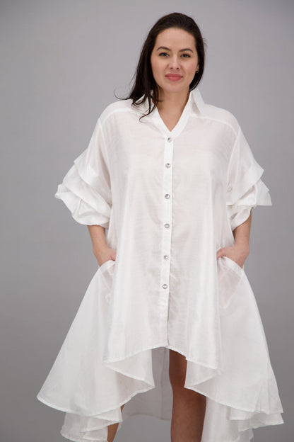 Ruffle Sleeve Button Dress AD25013 - Advance Apparels Inc