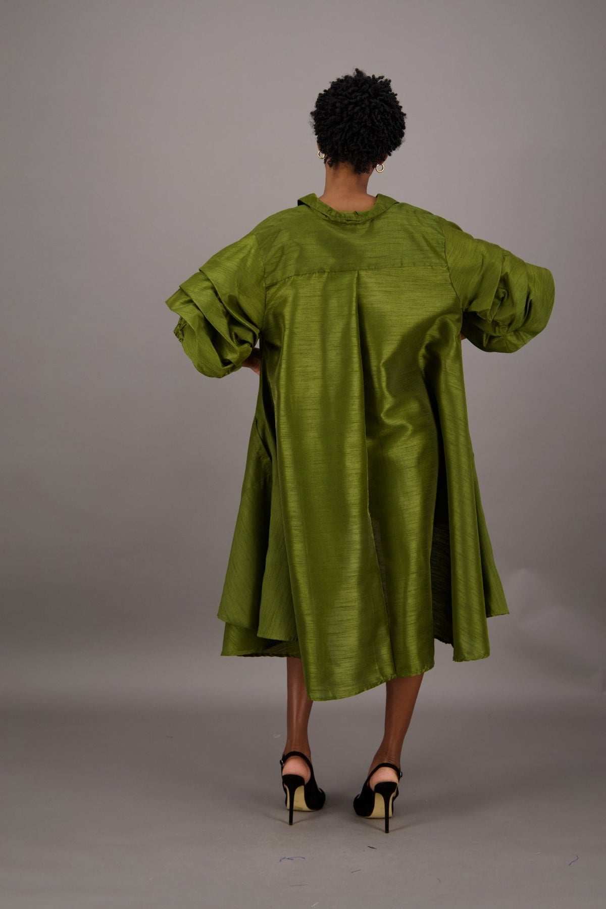 Ruffle Sleeve Button Dress AD25013 - Advance Apparels Inc