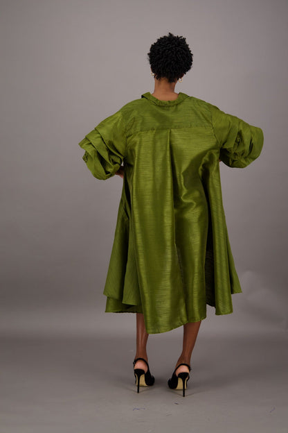 Ruffle Sleeve Button Dress AD25013 - Advance Apparels Inc