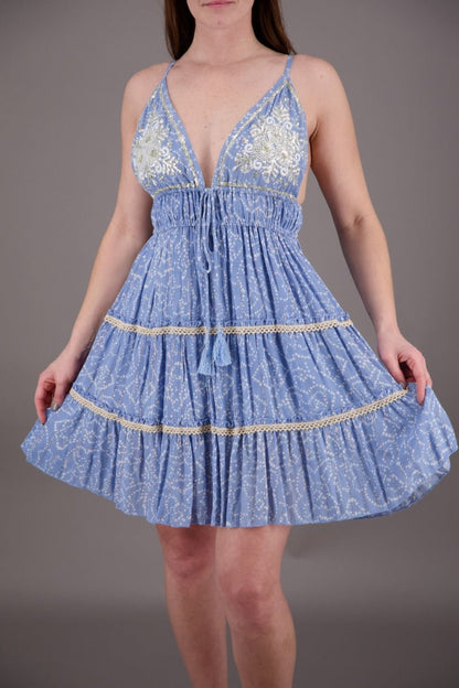 Santorini Pastel Middy Dress 24930 - Advance Apparels Inc