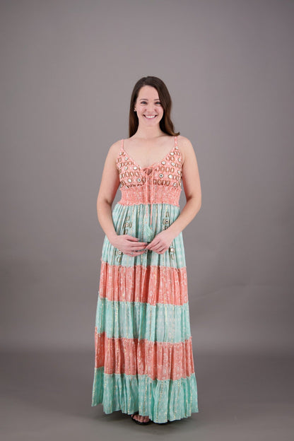 Sequined Boho Maxi Dress 24906 - Advance Apparels Inc