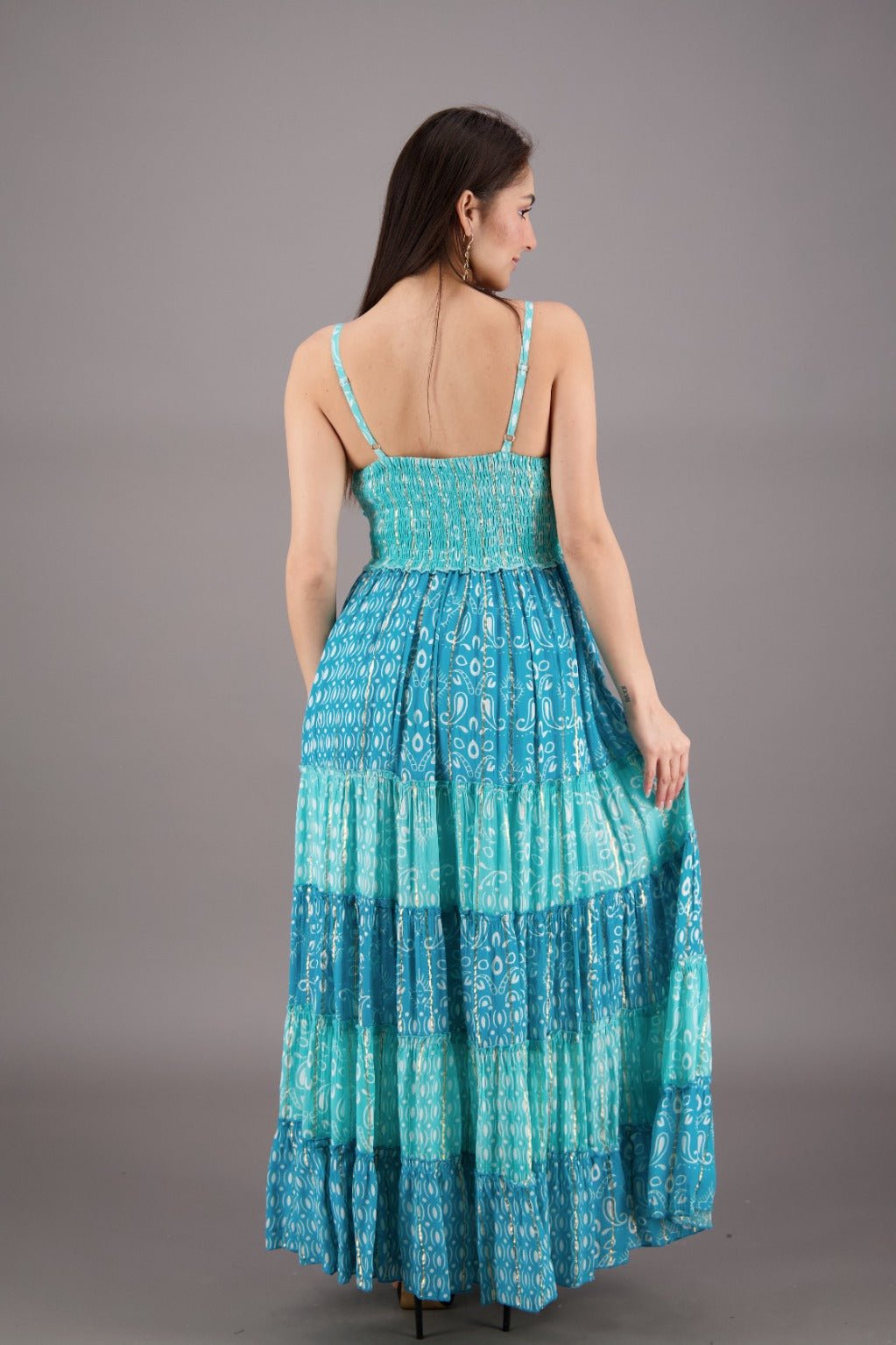 Sequined Boho Maxi Dress 24906 - Advance Apparels Inc