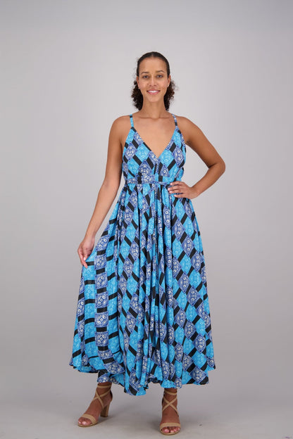Serai Maxi Dress – Mosaic Stripe AB16077 - Advance Apparels Inc