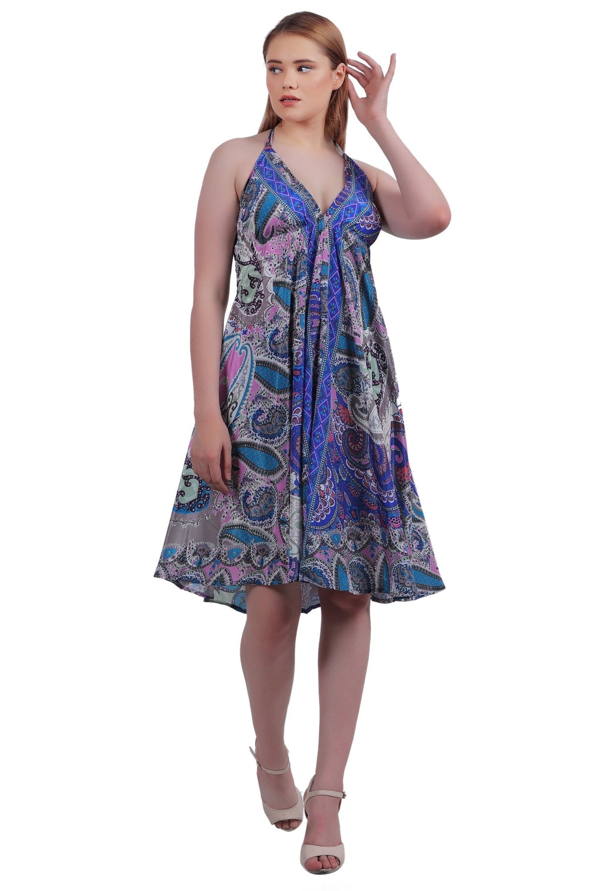 Silk Halter Top Dress AB21030 - Advance Apparels Inc