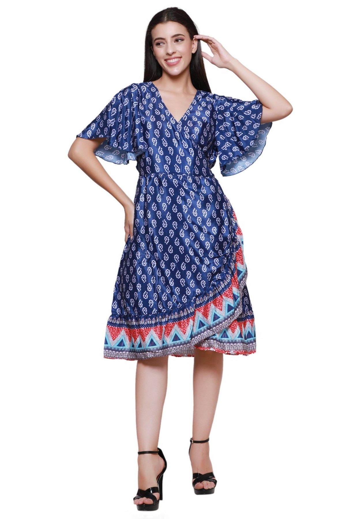 Silk Wrap Dress AB22023 - Advance Apparels Inc