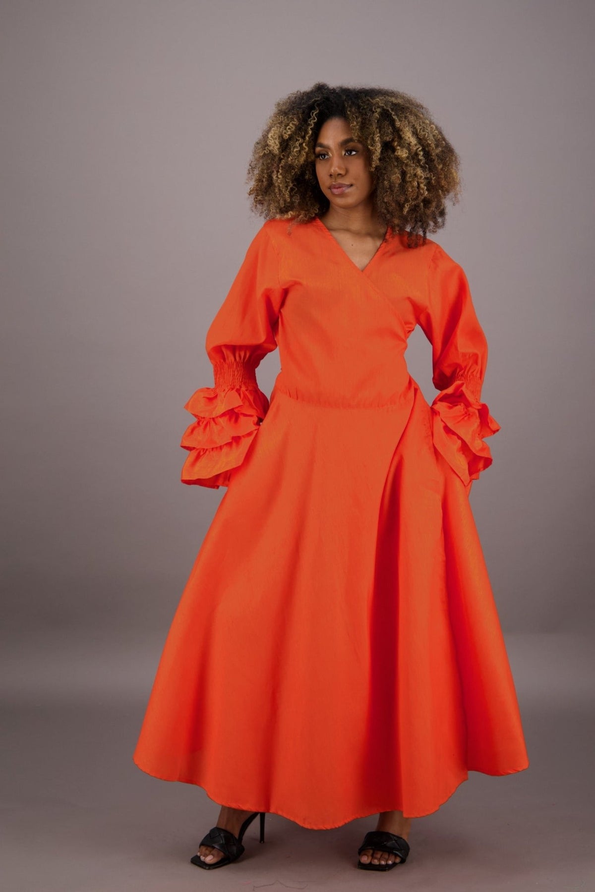 Solid Color Wrap Dress - Advance Apparels Inc