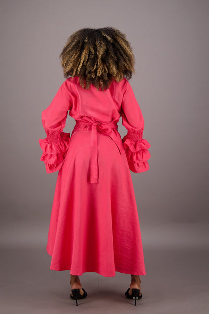 Solid Color Wrap Dress - Advance Apparels Inc