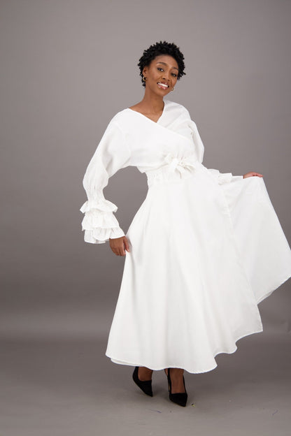 Solid Color Wrap Dress - Advance Apparels Inc