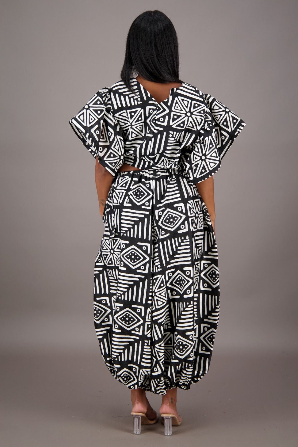Striking Geometric Print Two Piece Set APS - 25078 - B089 - Advance Apparels Inc