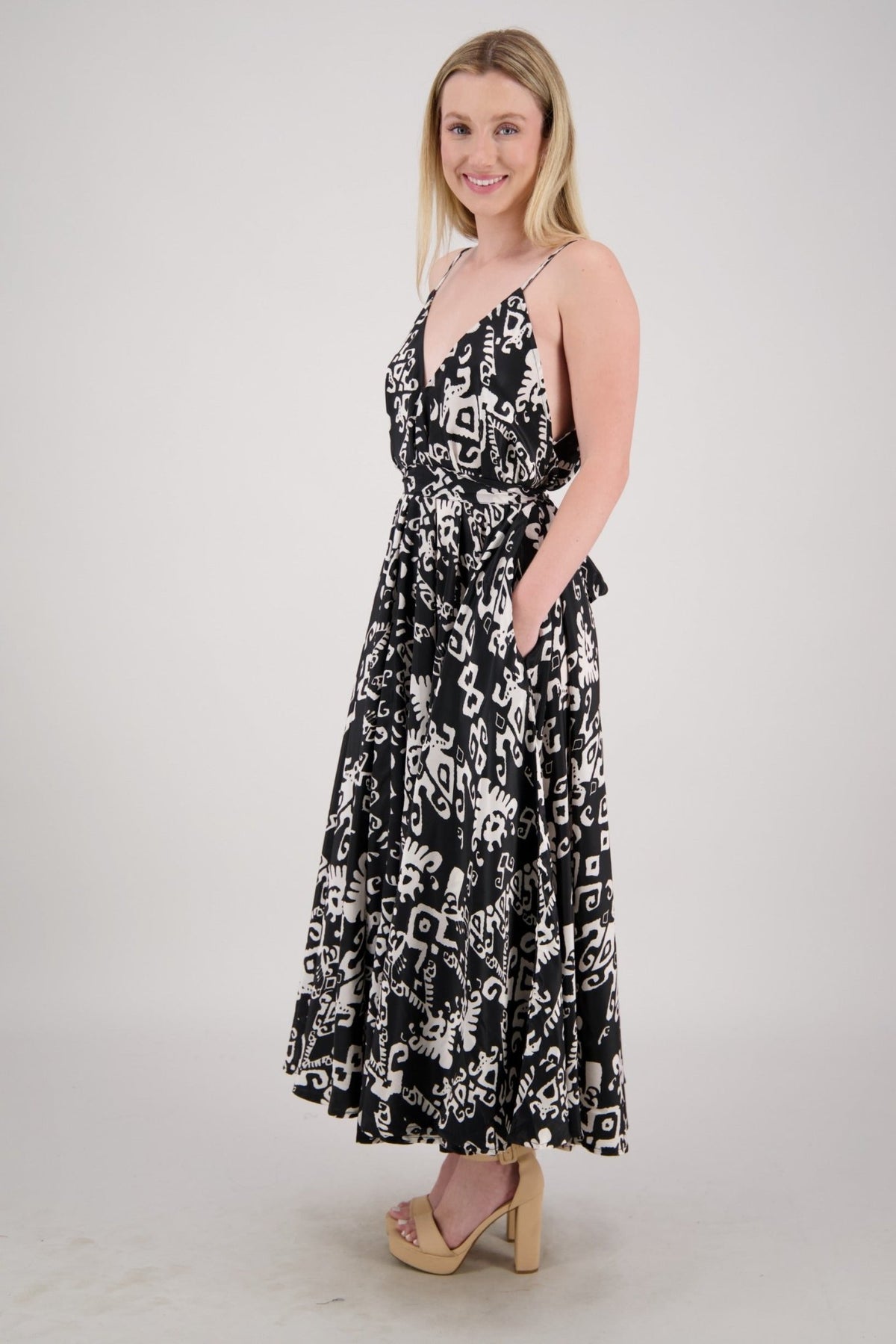 The Zaria Maxi Dress - Black Sand AB - 16109 - Advance Apparels Inc