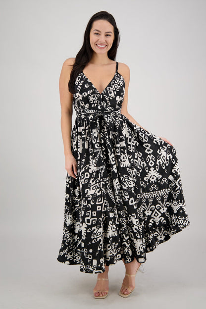 The Zaria Maxi Dress - Black Sand AB - 16109 - Advance Apparels Inc