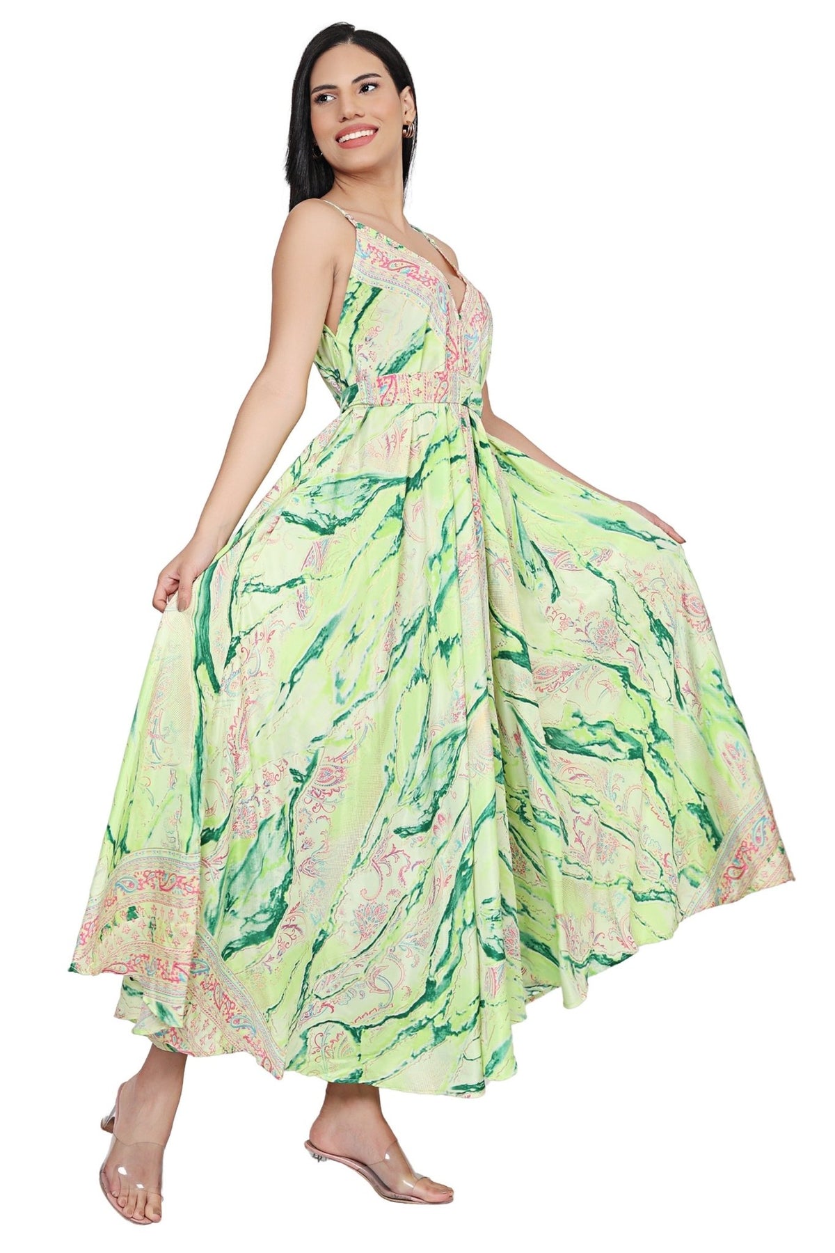 The Zaria Maxi Dress – Clouded Bloom AB - 16080 - Advance Apparels Inc