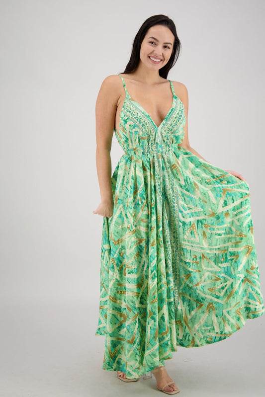 The Zaria Maxi Dress - Tropic Blade AB - 16112 - Advance Apparels Inc