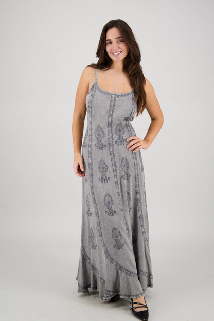 Tie - Back Acid Wash Maxi ADL - 25326 - Advance Apparels Inc