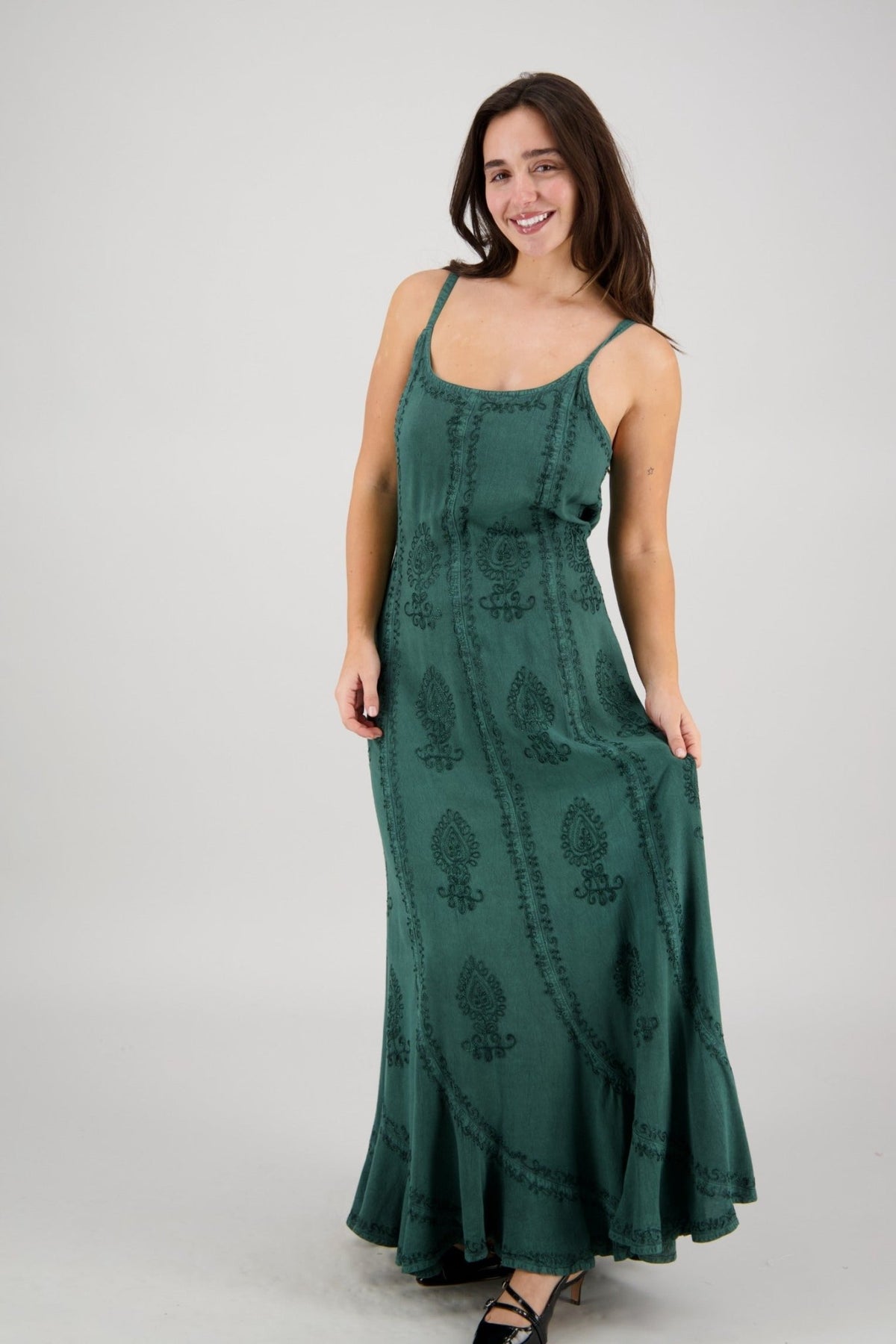 Tie - Back Acid Wash Maxi ADL - 25326 - Advance Apparels Inc
