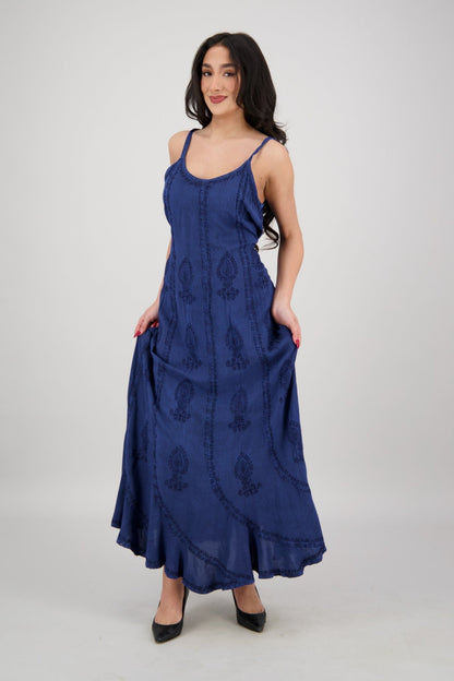 Tie - Back Acid Wash Maxi ADL - 25326 - Advance Apparels Inc