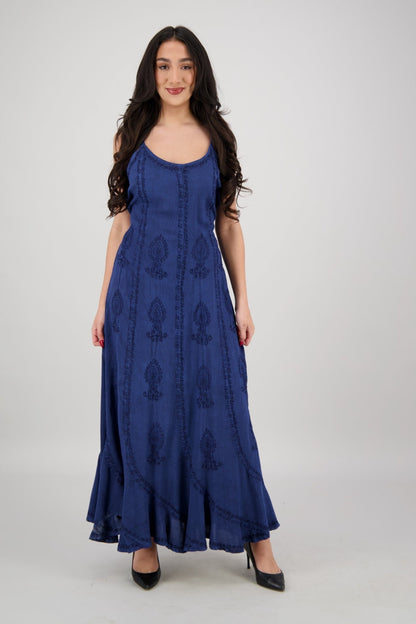 Tie - Back Acid Wash Maxi ADL - 25326 - Advance Apparels Inc