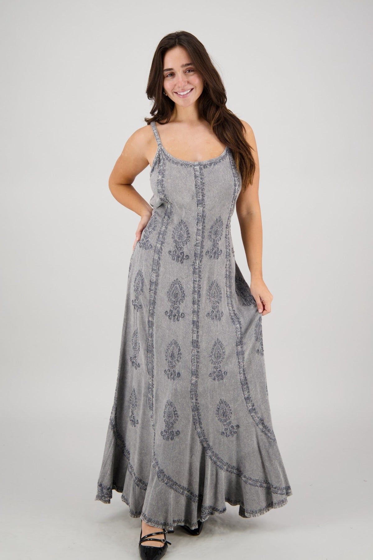 Tie - Back Acid Wash Maxi ADL - 25326 - Advance Apparels Inc