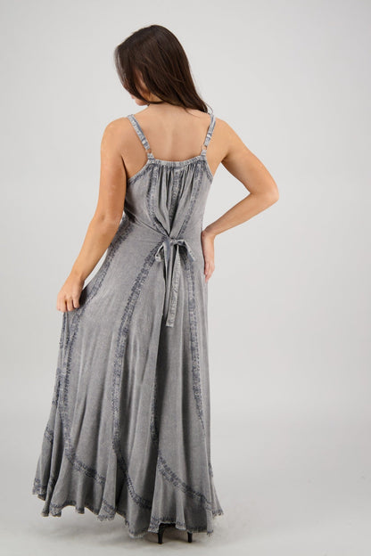 Tie - Back Acid Wash Maxi ADL - 25326 - Advance Apparels Inc