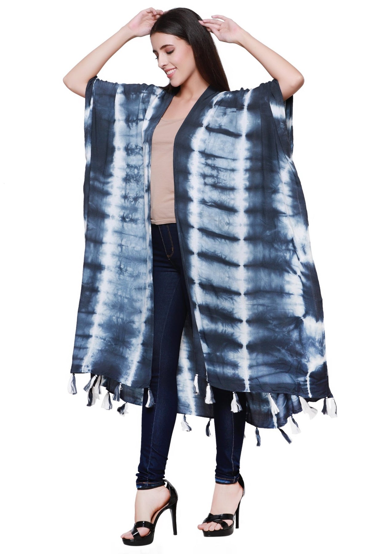 Tie Dye Beach Cover Up Kimono 22030 - Advance Apparels Inc