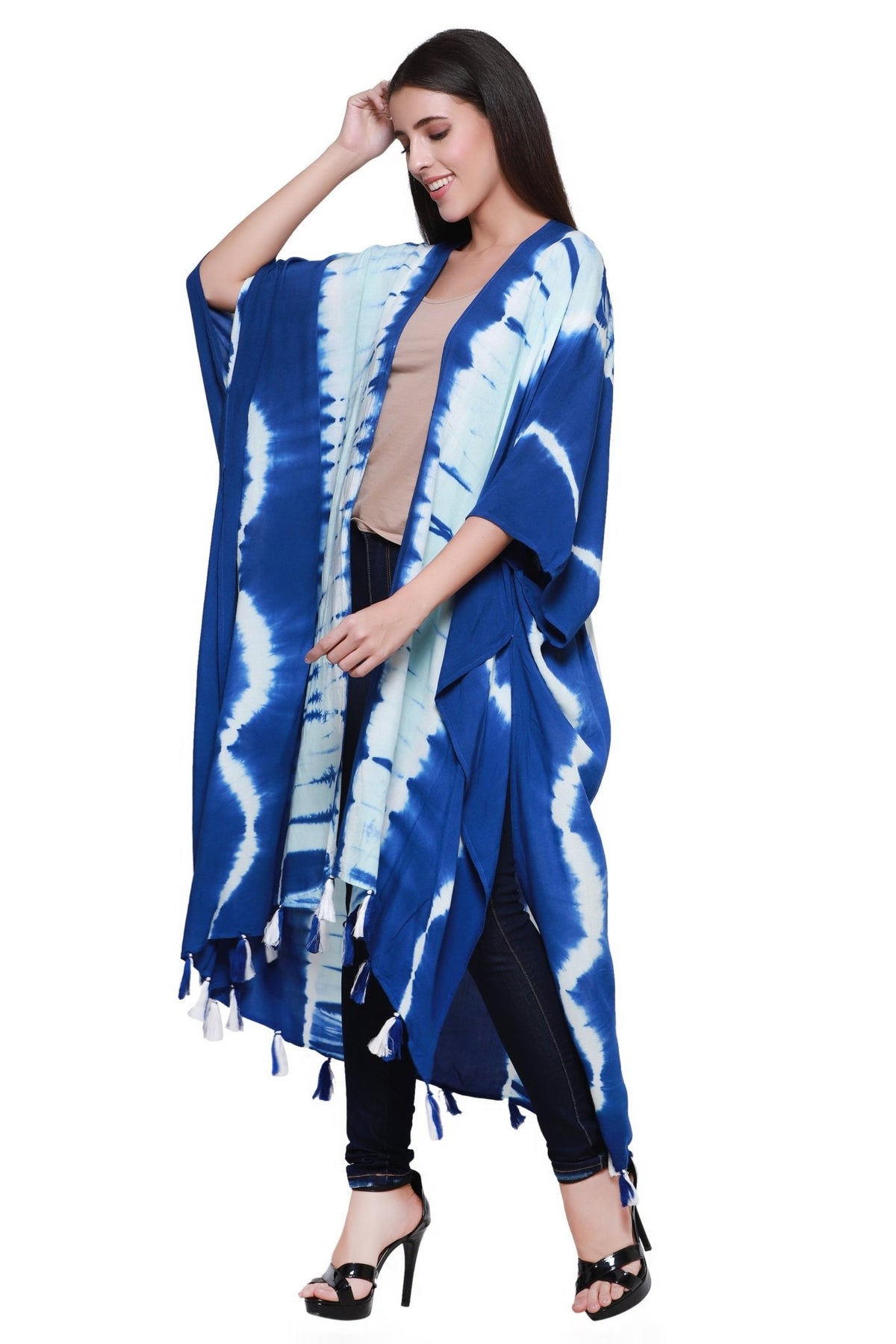 Tie Dye Beach Cover Up Kimono 22030 - Advance Apparels Inc