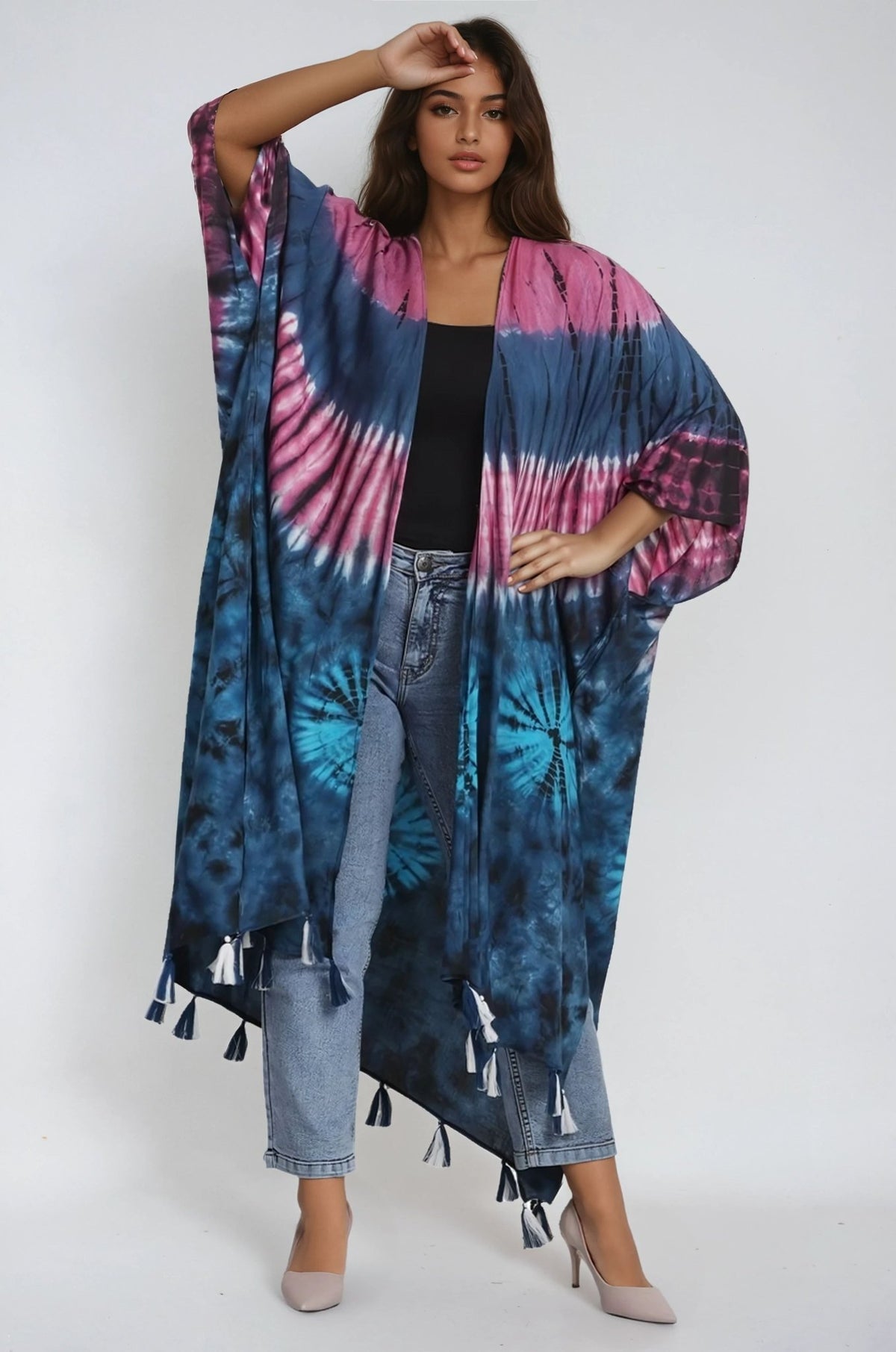 Tie Dye Beach Cover - Up Kimono 22036 - Advance Apparels Inc