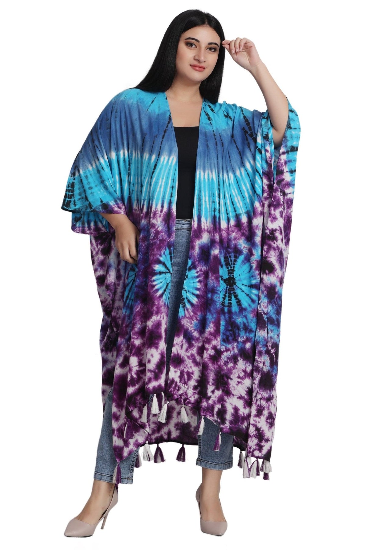 Tie Dye Beach Cover-Up Kimono 22036 - Advance Apparels Inc