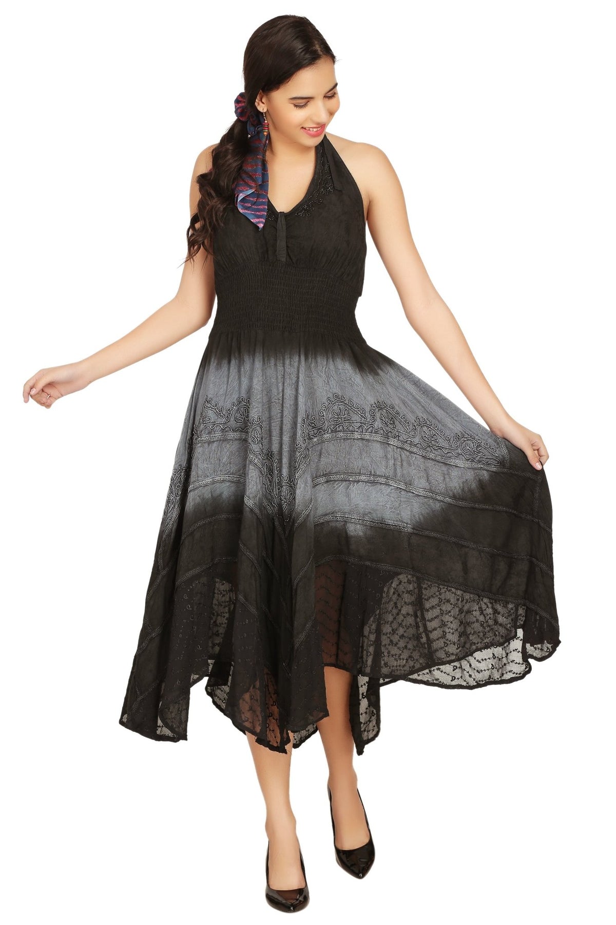 Tri Color Ombre Maxi Dress 602 - Advance Apparels Inc