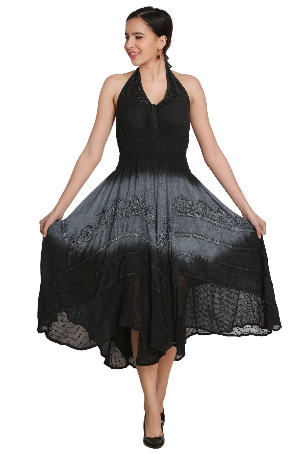 Tri Color Ombre Maxi Dress 602 - Advance Apparels Inc
