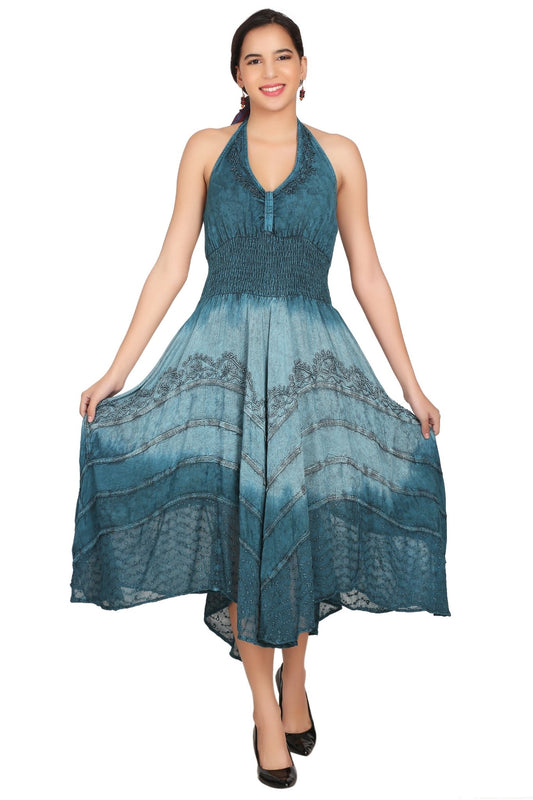 Tri Color Ombre Maxi Dress 602 - Advance Apparels Inc