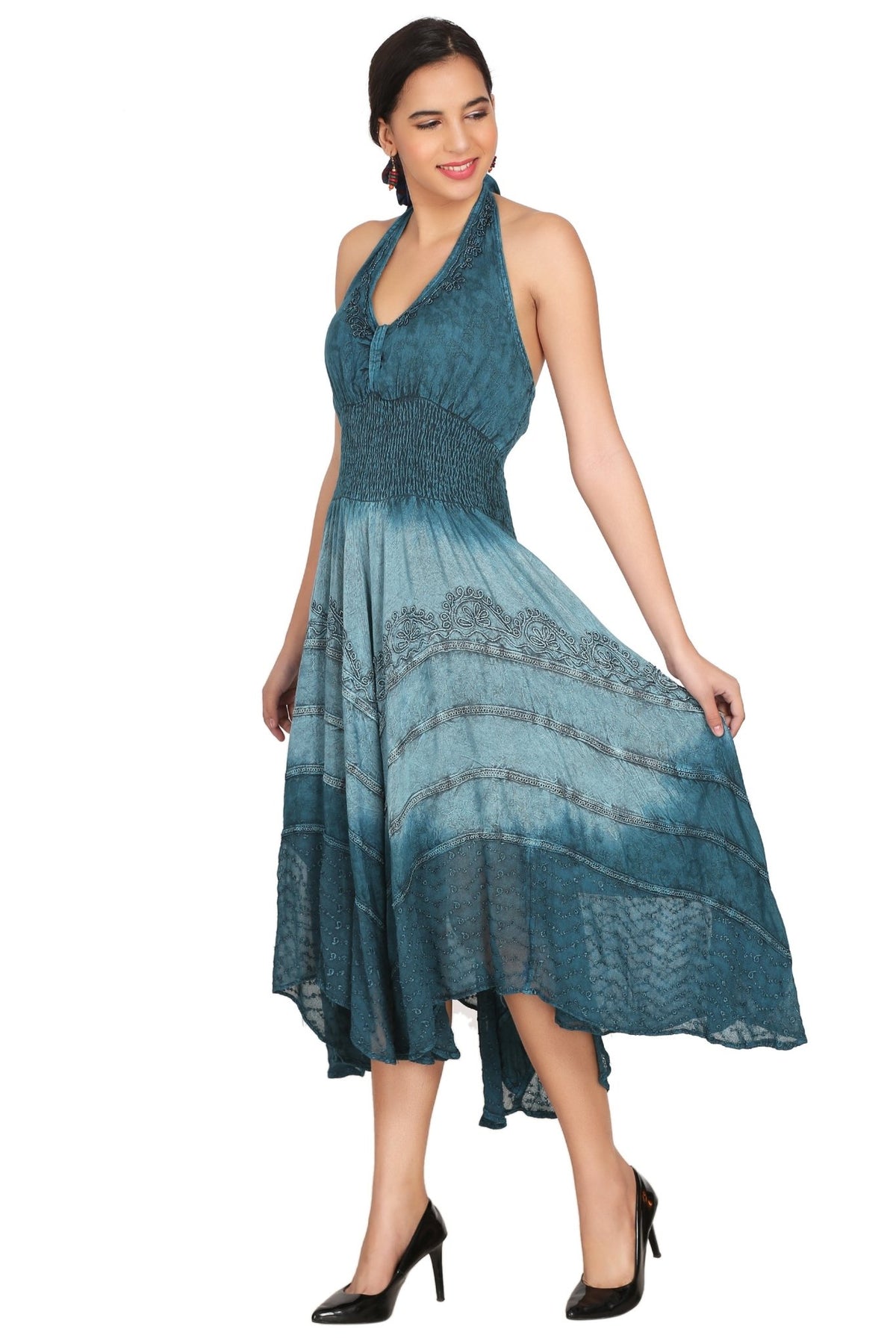 Tri Color Ombre Maxi Dress 602 - Advance Apparels Inc