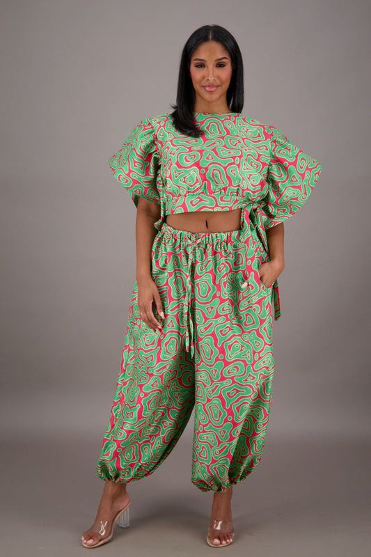 Vibrant Maze Two Piece Set APS - 25078 - B087 - Advance Apparels Inc